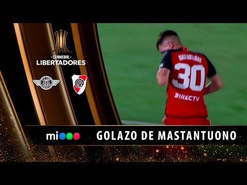 Pisada y golazo de Mastantuono para el 2-1 de River vs. Libertad - Libertadores