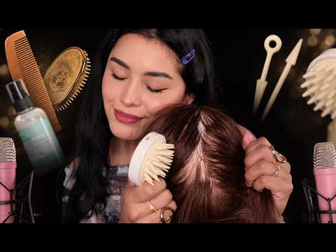 😱 Duerme En Minutos 🎧 Te Cepillo, Reviso y Masajeo el Cabello 💆🏻‍♀️ Te busco PIOJOS y CASPA 👀