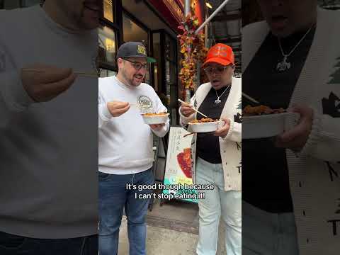 Comedian Sam Jay taste tests spicy sichuan chicken with Camera Guy Bill 🌶️🌶️