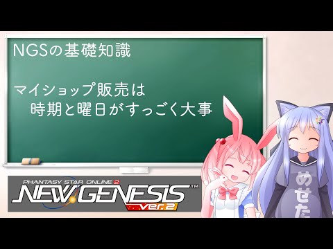 【PSO2NGS】NGS知っておきたい事　マイショップ販売は曜日と時期大事【えりにゃんちゃんねる】