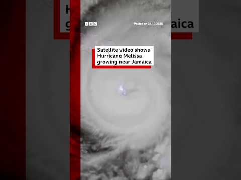 Satellite video shows Hurricane Melissa growing near Jamaica. #HurricaneMelissa #BBCNews