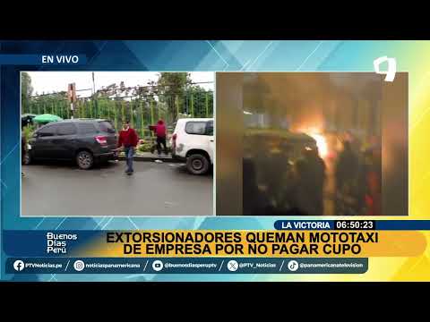¡Increíble incidente en La Victoria! Mototaxi incendiada por negarse a pagar cupos