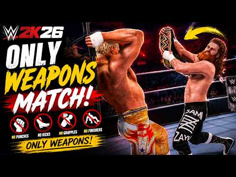Can I Win a WWE 2K26 Match Using ONLY WEAPONS 😱
