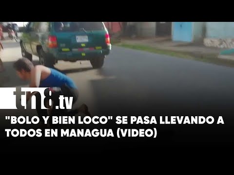 Conductor borracho arrasa con todo a su paso en una calle de Managua - Nicaragua