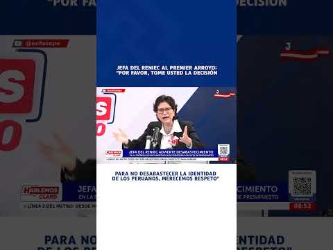 🔴🔵 Jefa del Reniec al premier Arroyo: "Decida para no desabastecer la identidad de los peruanos"