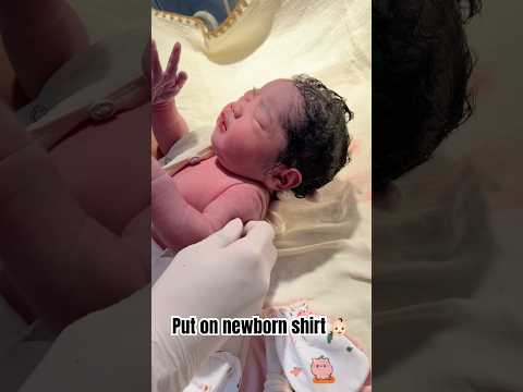 Put on newborn shirt 👶🏻 #shorts