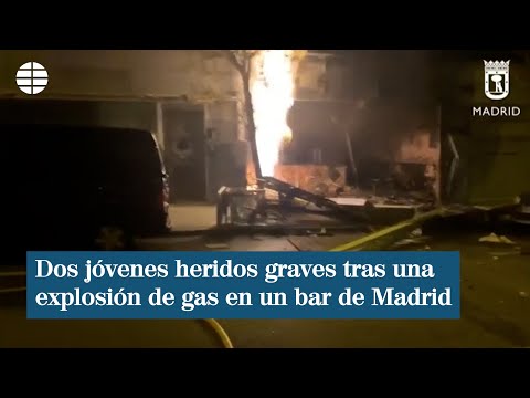 Dos jóvenes heridos graves tras una explosión de gas en un bar de Madrid