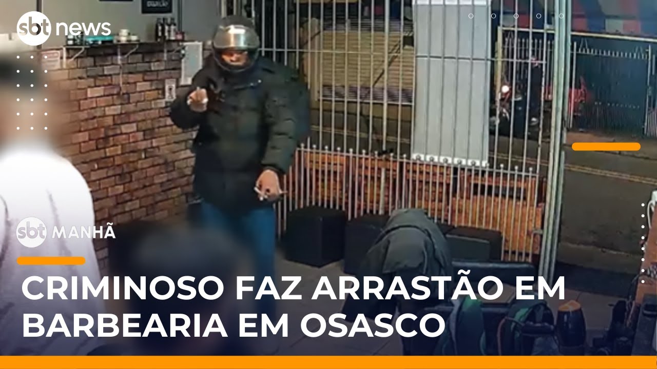 Criminoso faz arrastão em barbearia em Osasco | PrimeiroImpacto