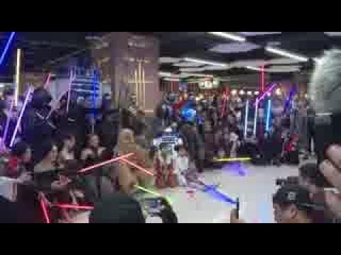 Star Wars characters entertain travelers in Sunghan Airport, Taiwan to celebrate Star Wars day
