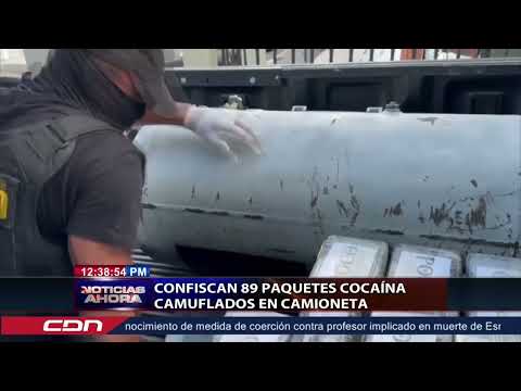 Confiscan 89 paquetes cocaína camuflados en camioneta