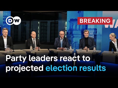 Germany's party leaders answer questions after projected election results | DW News