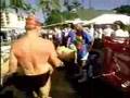 Father runs triathlon with his son in tow