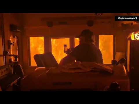 Video shows wildfire engulf train in flames near Armstrong, Ont.