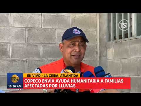 En la Ceiba, Atlántida COPECO envía ayuda humanitaria a familias afectadas por lluvias