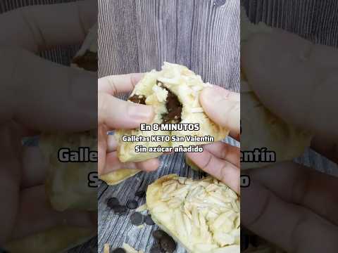 🍪GALLETAS KETO SAN VALENTIN EN 8 MINUTOS SIN AZÚCAR Y RELLENAS 🍫