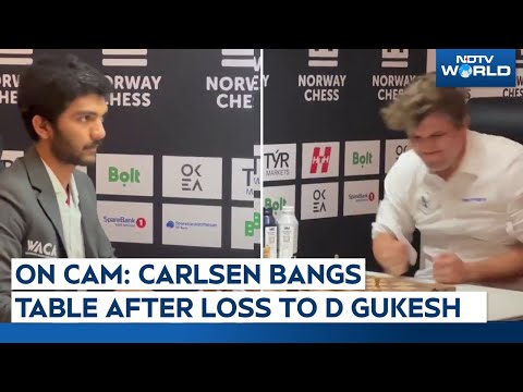 Watch: Magnus Carlsen Bangs Table After Losing To India's D Gukesh At Norway Chess