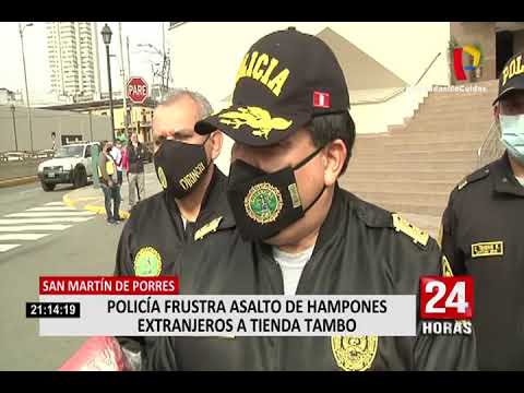 SMP: policías frustraron robo de hampones extranjeros contra minimarket