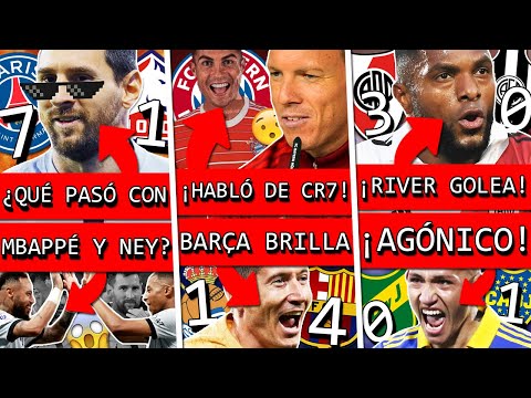 PSG clavó 7: ¿Qué PASÓ entre MBAPPE y NEYMAR?+ BAYERN habló de CR7+ BARÇA golea+ RIVER y BOCA ganan