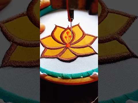 Beautiful 3D Flower Embroidery 🌸 | Amazing Hand &amp; Machine Embroidery Art #Shorts