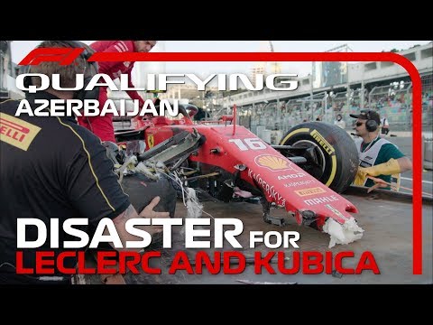 Leclerc and Kubica Crash In Baku Qualifying | 2019 Azerbaijan Grand Prix