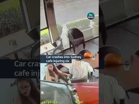 Car ploughs into cafe injuring customers #itvnews