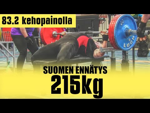 215kg penkkipunnerrus 83.2 kehopainolla | Anton Nykänen