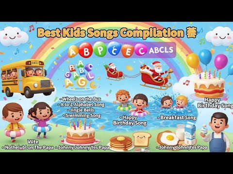 🎵 Best Kids Songs Collection | Wheels on the Bus, ABC Song, Jingle Bells & More! 🚍🔤🎅”
