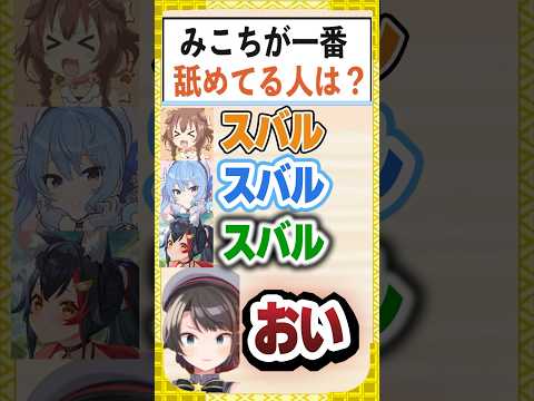 Q:みこちが1番舐めてるのは？の回答に満場一致でスバルになるｗｗｗ【さくらみこ/大神ミオ/大空スバル/星街すいせい/戌神ころね/ホロライブ/切り抜き】