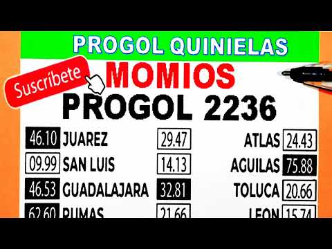 Momios Progol 2236 | Progol Revancha 2236 Momios | Progol 2236 Momios  | #progol2236