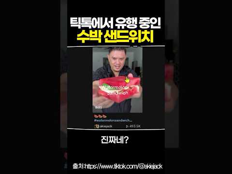 틱톡에서 유행중인 수박 샌드위치