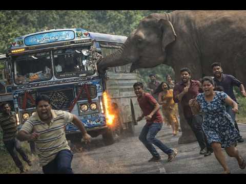 When the Giant Took Over the Road – A Wild Elephant’s Shocking Bus Encounter!