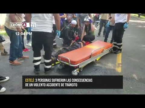 Chavalo de 17 años en moto «aparentemente» provoca colisión en Estelí