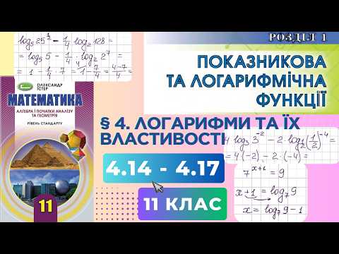 ГДЗ. Розв'язок завдань 4.14 - 4.17 з алгебри. Підручник Істер. Математика 11 клас