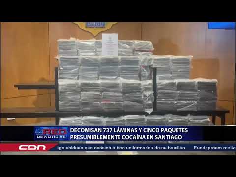 Decomisan 737 láminas y cinco paquetes presumiblemente cocaína en Santiago