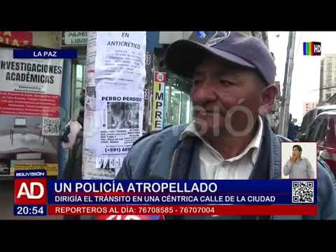 En La Paz un policía fue atropellado por un minibús
