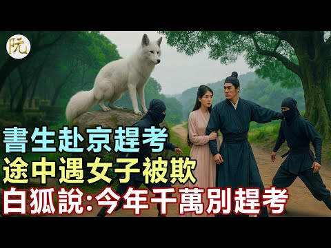 民間故事:書生赴京趕考,途中遇女子被欺,白狐說:今年千萬別趕考
