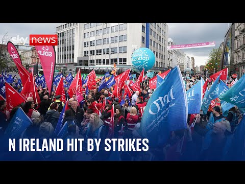 N Ireland: Largest strike in 50 years expected as public sector workers walk out
