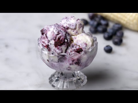 Sweet Corn and Blueberry Swirl Ice Cream