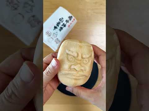 Japanese God Mask Monaka Introduce Japan Traditional Candy Souvenir #shorts #souvenir #food #japan