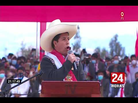 Pedro Castillo realizó juramentación simbólica en Pampa de la Quinua