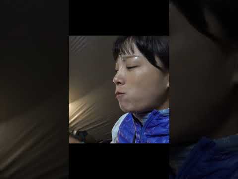 텐트치고 갈비에 막걸리 asmr