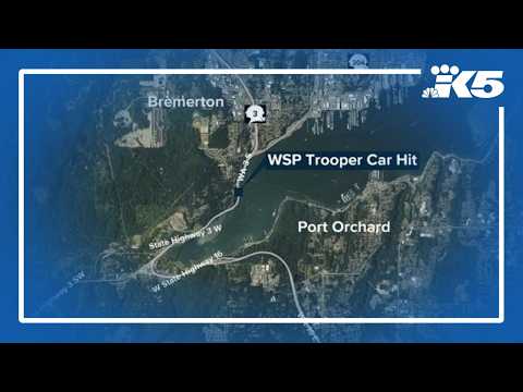 WSP: Car struck trooper vehicle near Bremerton