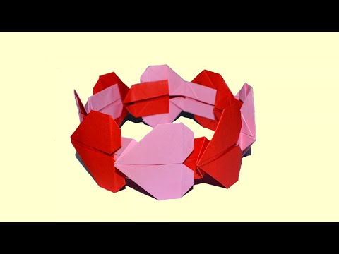 Pulsera de papel en origami  - Pulsera Corazón