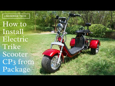 How to Install the CP3 Three Wheel Electric Trike Scooter from the Package