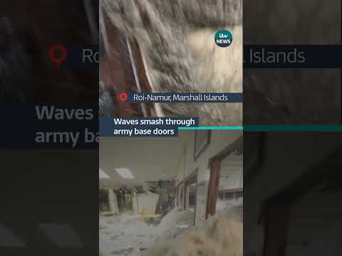 Roi-Namur island was hit by freak waves #itvnews #marshallislands #weather