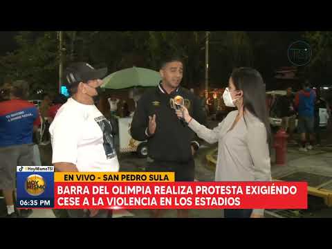 Barra del Olimpia realiza protesta exigiéndo cese a la violencia en los estadios