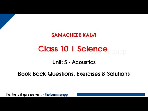 Acoustics Exercises, Book back Answers | Unit 5  | Class 10 | Physics | Science | Samacheer Kalvi