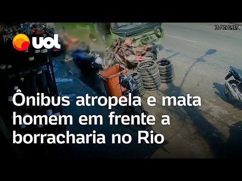 Ônibus atropela e mata homem que consertava moto no Rio; vídeo mostra momento