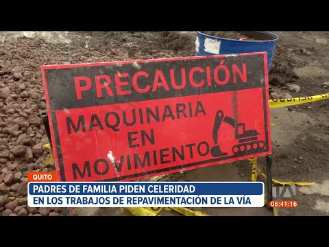 Padres de familia piden celeridad en los trabajos de repavimentación en La Armenia, en Quito