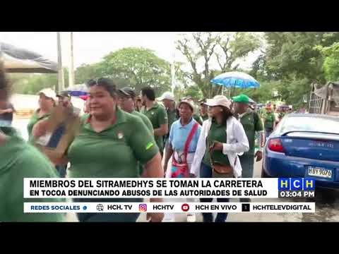 Sitramedhys protesta en Tocoa, rechazando acciones de las autoridades de Salud en Colón